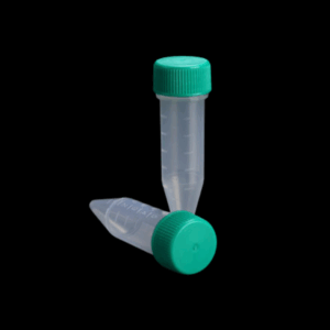 Tubo de rosca de 5 ml estéril con tapón hermético y graduaciones externas, libre de ADN humano, DNasa y RNasa.