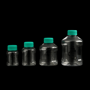 Botella de almacenamiento SPL ergonómica de plástico, disponible en 250 ml, 500 ml y 1000 ml para soluciones acuosas.